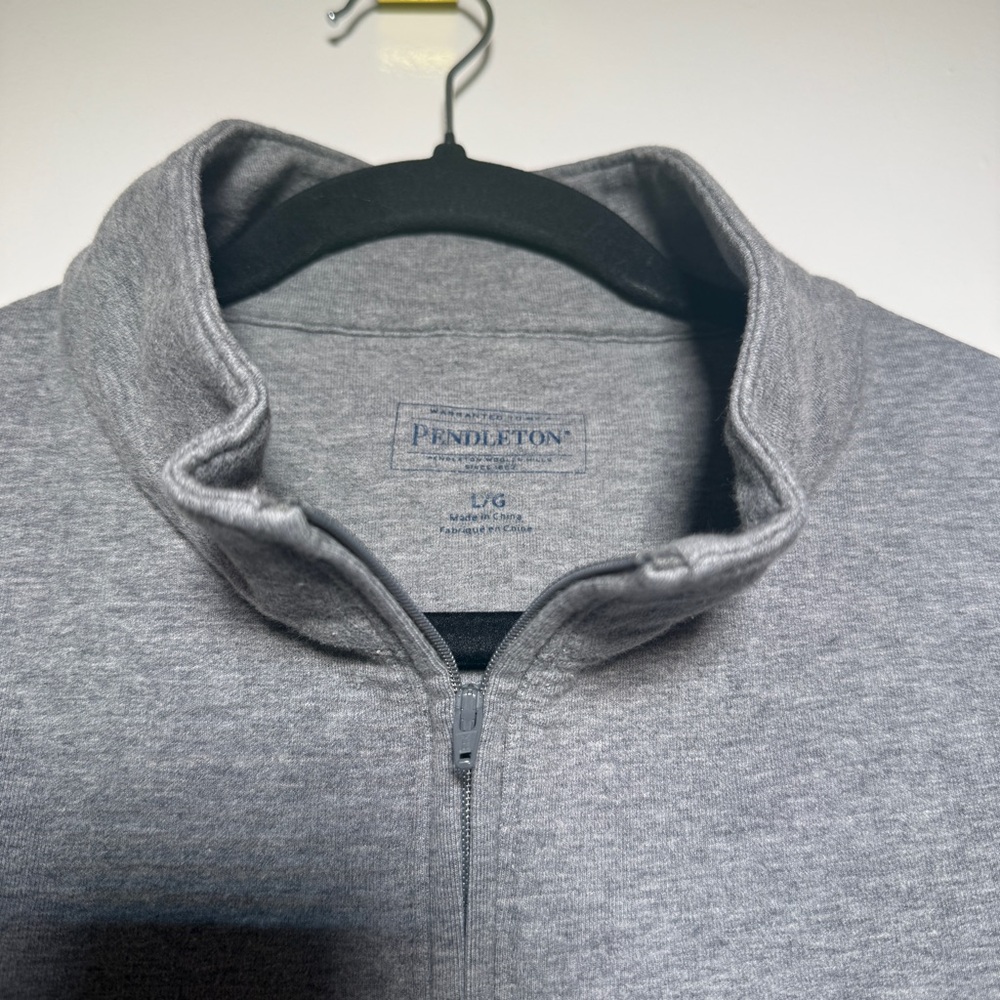 Pendleton Light Gray Quarter-Zip Pullover Mens La… - image 2